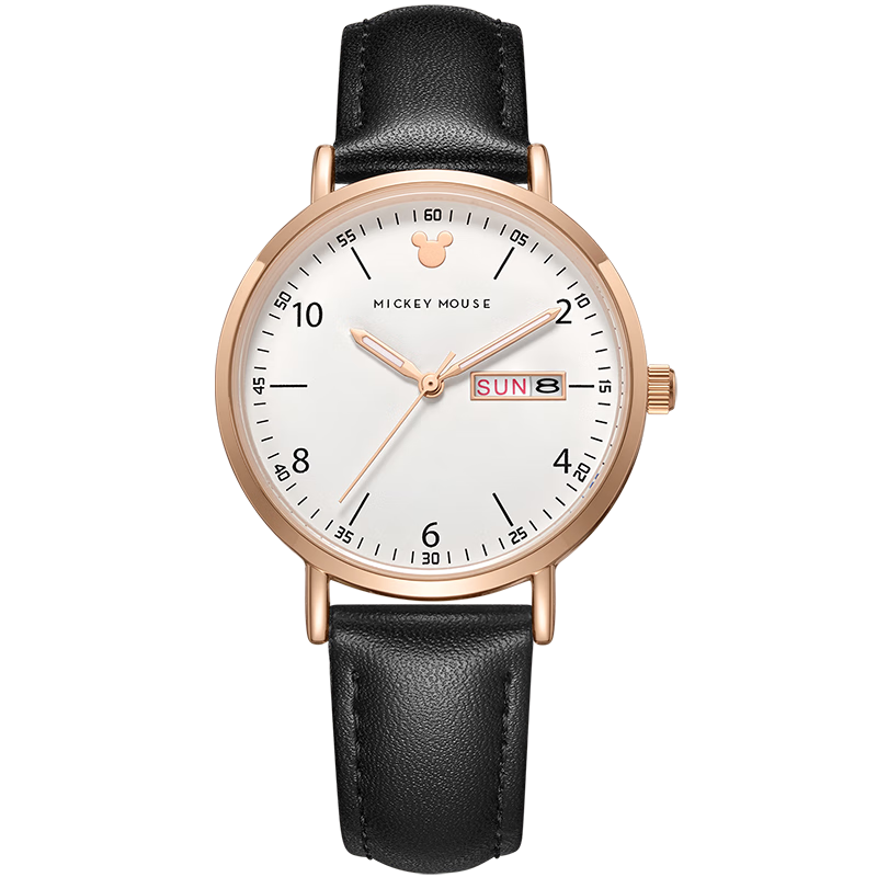 Disney Ladies' Watch, Fashionable Dual Calendar, Girl's Wristwatch, Middle And High School Student Exam Watch, Female Student Birthday Gift