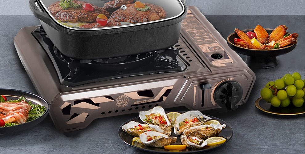 Jauto MG-270C Multifunctional Portable Non-Stick 27cm Covered Soup and Grill Pan for Cassette Stove Outdoor Use 3