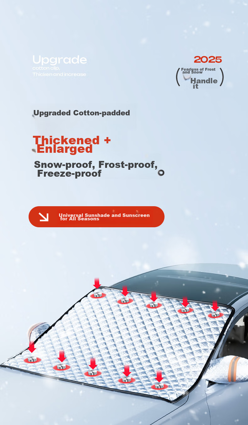 Xianniao Car Front Windshield Snow Cover, Thickened Half Cover, Winter Season Anti-Snow, Anti-Frost, Anti-Freezing Glass Cover 4