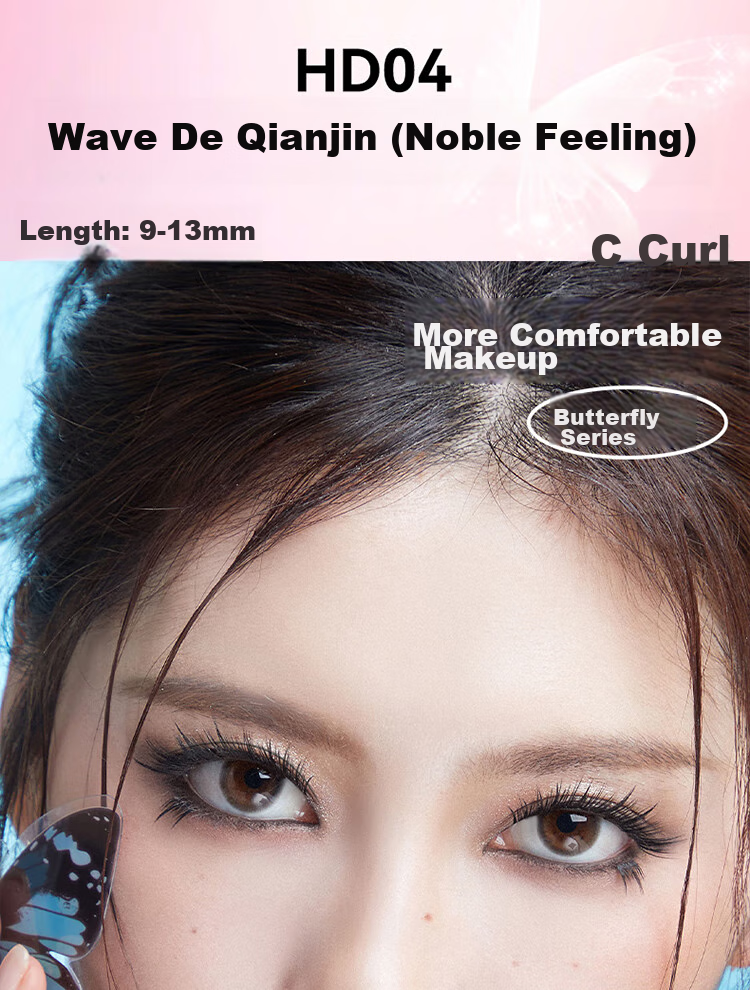 BLJ Glue-Free False Eyelashes, 32 Clusters, Natural Blooming Effect without Stems, Puffy Eyes, Beginner-Friendly, No Need to Remove, HD01 20