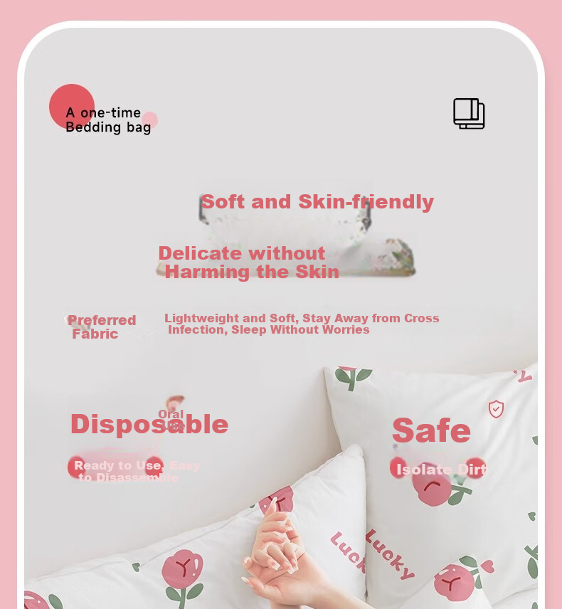 ToMill Disposable Pillowcases, Thickened Pillow Covers, Protective Pillowcases for Travel And Hotel Bedding, Travel Set of 4 Pieces 3