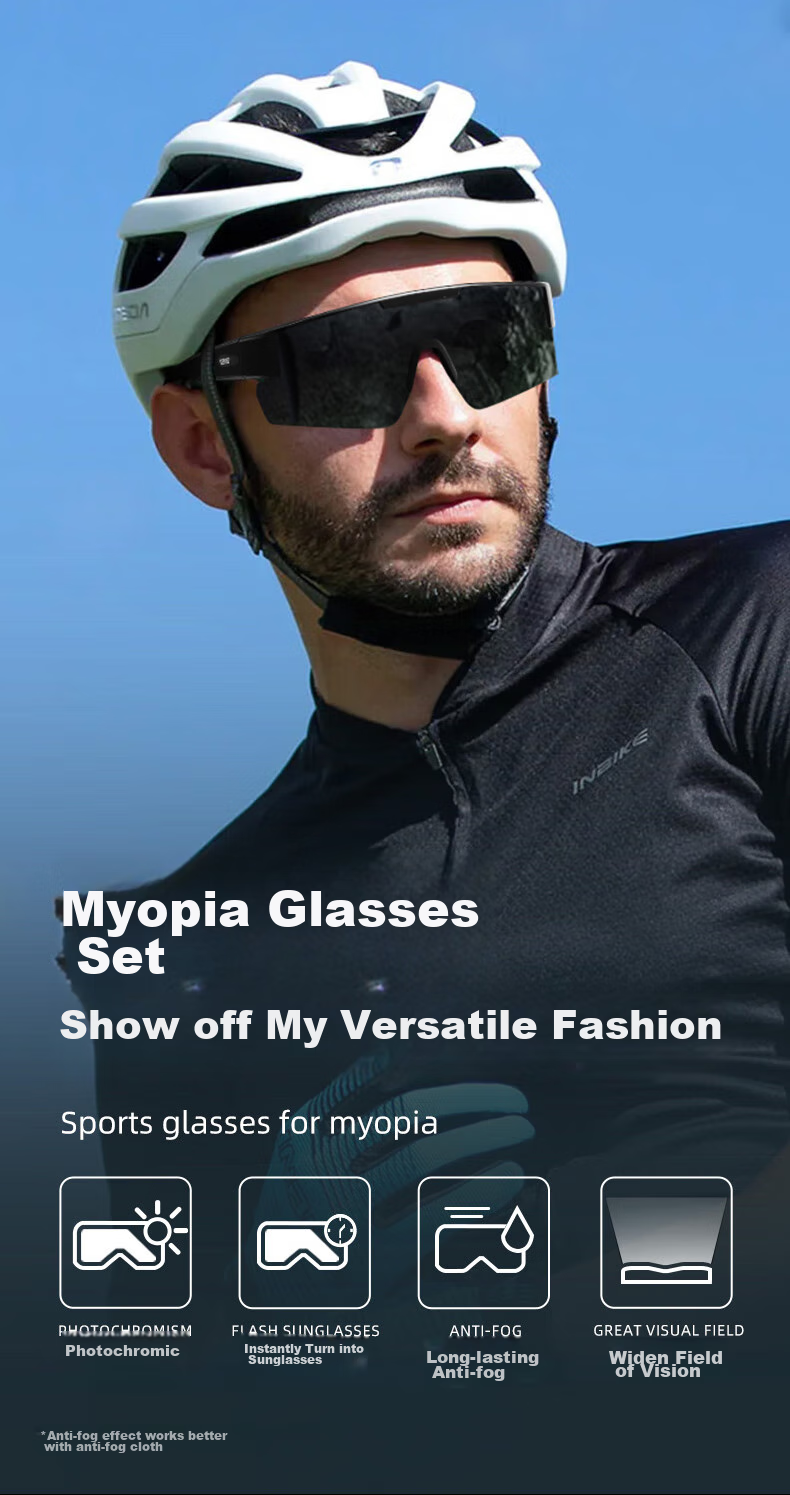 CAPONI Photochromic Polarized Myopia Sunglasses Clip-On for Men And Women, Night Vision Cycling Glasses, Day And Night Dual-Use Sunglasses, Night Anti-Glare 1