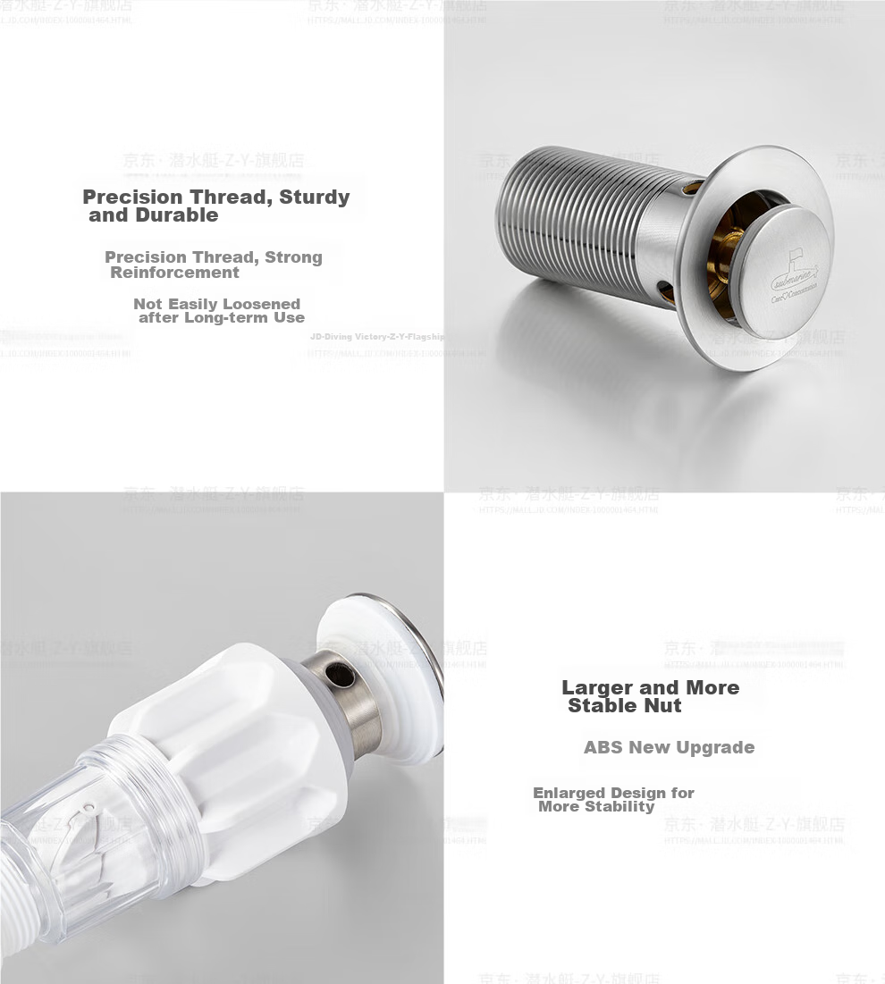 Submarine SQ-22 Sink Flap Drain, Washbasin Drain Pipe, Drainage Kit with Anti-Odor Plug, Odor Prevention, And Overflow Hole 17
