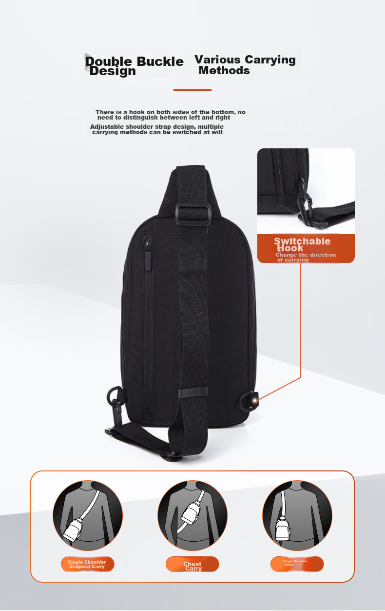 Xinxiuli Men's Chest Bag And Waist Pack, Fashionable Multifunctional Outdoor Chest Crossbody Bag, Birthday Gift, UD3*09005 Sports 7