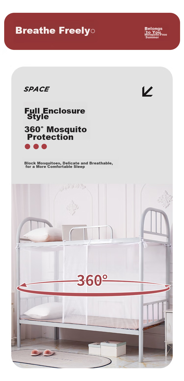 Wuyinliangpin Mosquito Net for Mothers, Babies, Children And Students, Bunk Bed Dormitory Single Double Door Mosquito Net with Dense Mesh, for 1.2-Meter Bed 6