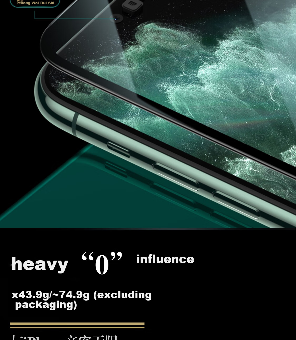 ESCASE IPhone 11 Pro Max/XS Max Tempered Glass Screen Protector with Anti-Dust Mesh, HD Full Coverage Glass Front Film for IPhone 11 Pro Max/XS Max 17