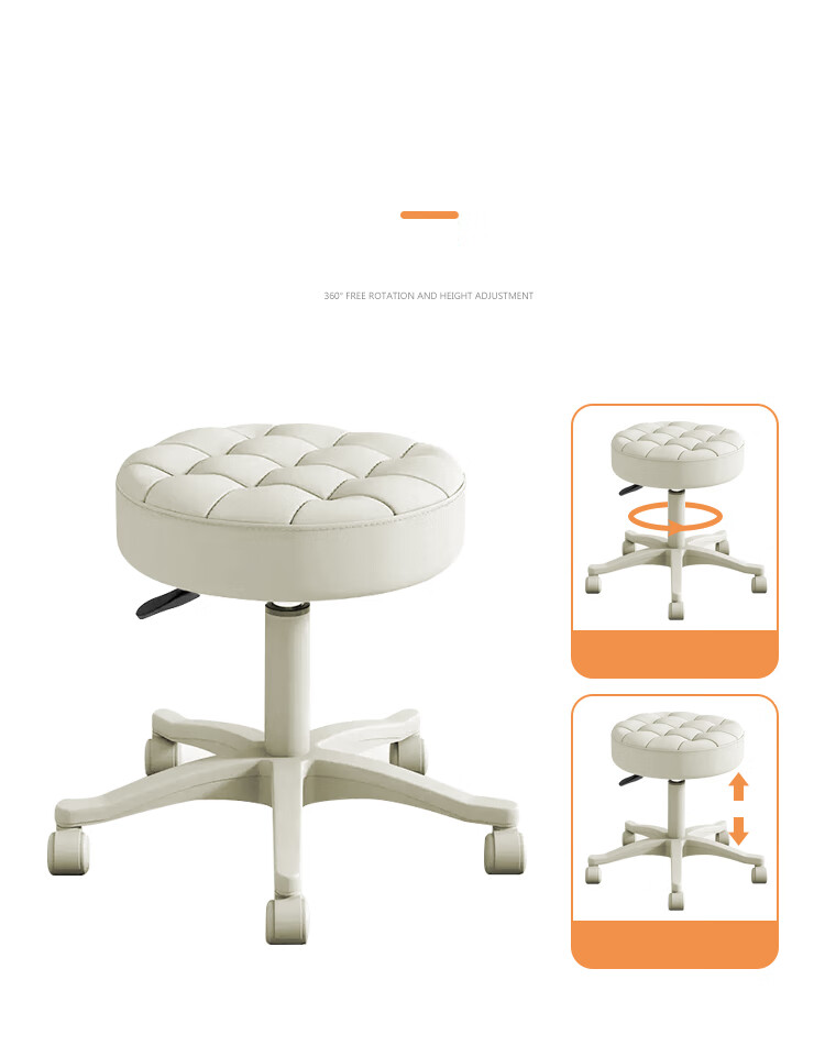 Huakaizhixing Stool Bar Chair Home Adjustable Height Swivel Chair Rotating Beauty Salon Stool Front Desk Rolling Stool Round Stool BY651 Gray 8