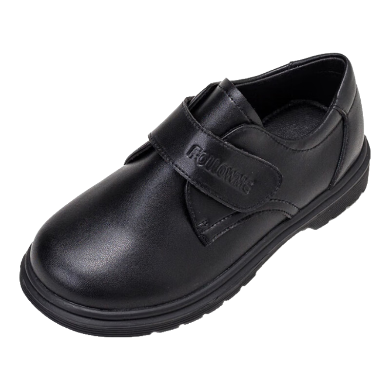 Follow Me Black British Style Boys Leather Shoes Spring And Autumn Comfortable Soft-Soled Children's School Performance Shoes Loafers Black Size 37