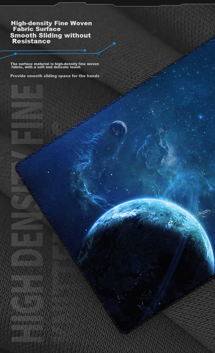 AOC Gaming Long Mouse Pad, Extra Large 800*300*4mm Thickened with Locked Edges, Office Keyboard Computer Desk Pad M161/93, Absorbing Black 2