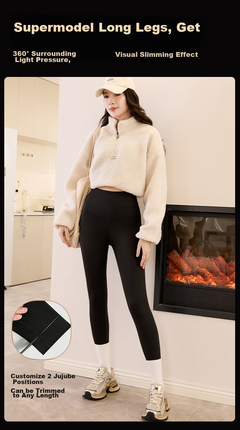 LangSha Shark Leggings for Women, Slimming And Butt-Lifting, Autumn And Winter Thick Fleece-Lined, Wearable Outside, Warm Tight-Fitting Yoga Pants 9