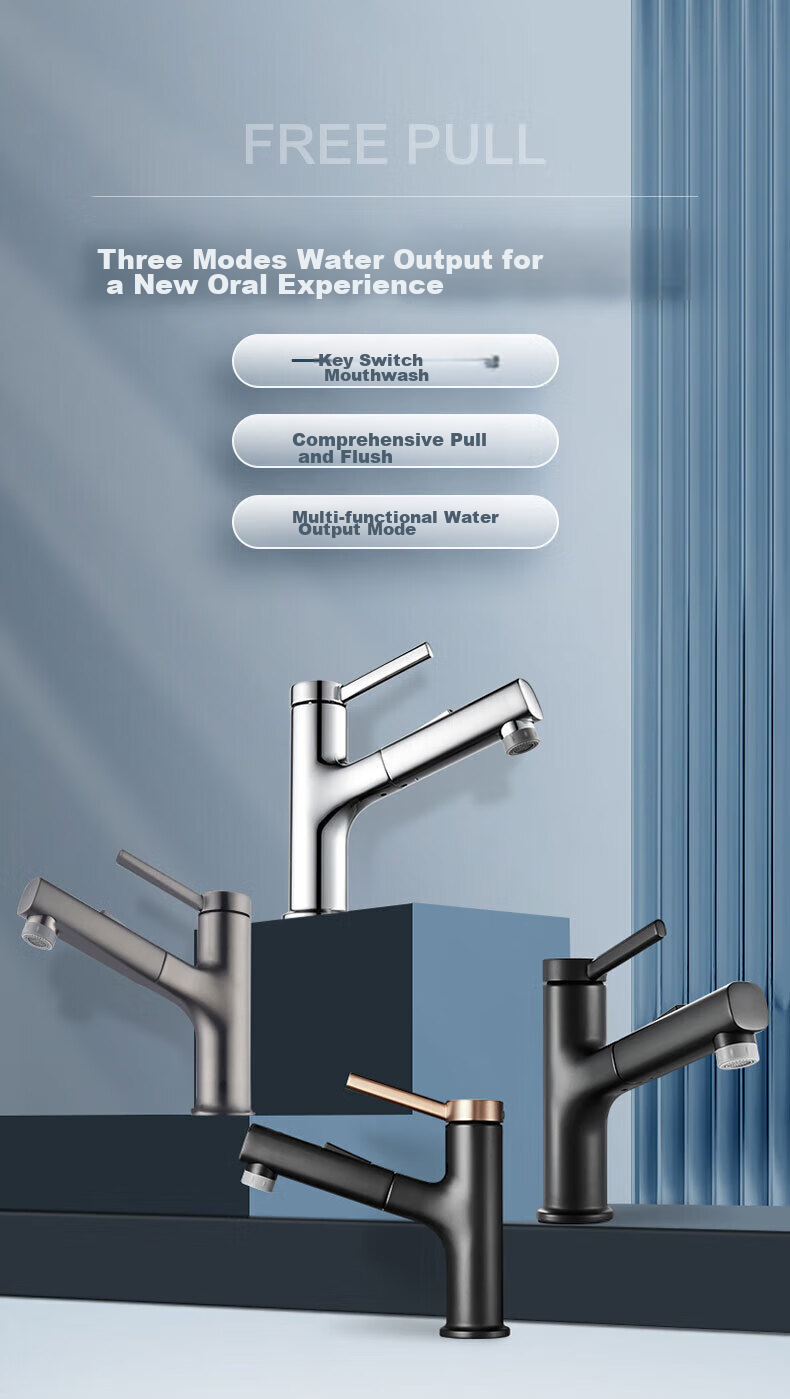 ARROW Multifunctional Pull-Out Basin Faucet for Bathroom Vanity Sink Hot and Cold Tap AE41135CP 1