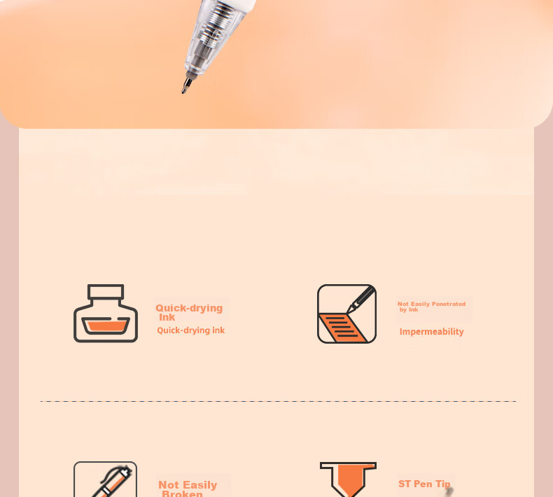 Deli Retractable Exam Pen for Beginners, Stylish ST Tip, Student Exam-Specific Gel Pen, Quick-Drying Smooth Writing, Black 0.5mm, 5 Pens/Box, 33803 for College Entrance Exams 3