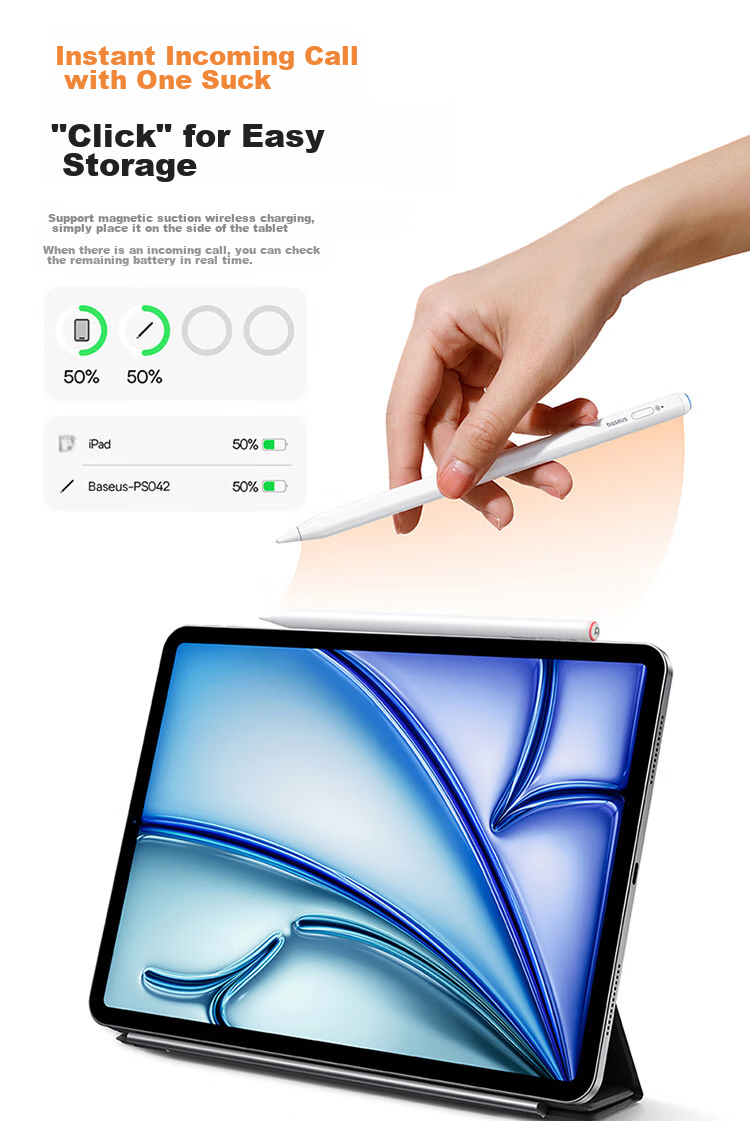 BASEUS Capacitive Stylus for IPad, Compatible with Apple Pencil Gen 2, Suitable for 2026 Pro/Air8/Mini/iPad11 Tablets, Touchscreen Writing Pe 12