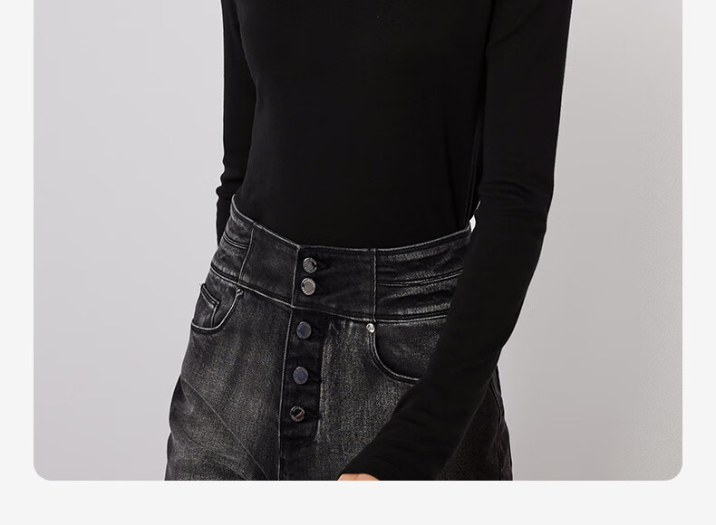 Navigare Women's Turtleneck Slim-Fit Base Layer, High-Elastic Solid Color Long-Sleeve Top 2335084501 20