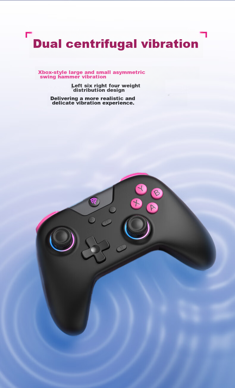 Easy SMX Wireless Game Controller X05 for Switch, Bluetooth Compatible with PC, Steam, Android, iOS, Apple, PC Gaming Peripherals, Rose Black 10