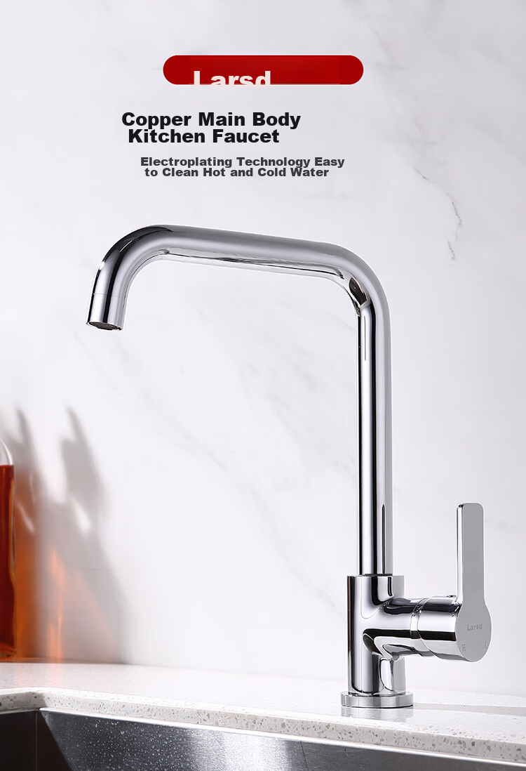 Larsd Kitchen Faucet, Hot And Cold Vegetable Washing Sink Faucet, Copper Body Rotatable Dishwashing Basin Tap F025 2