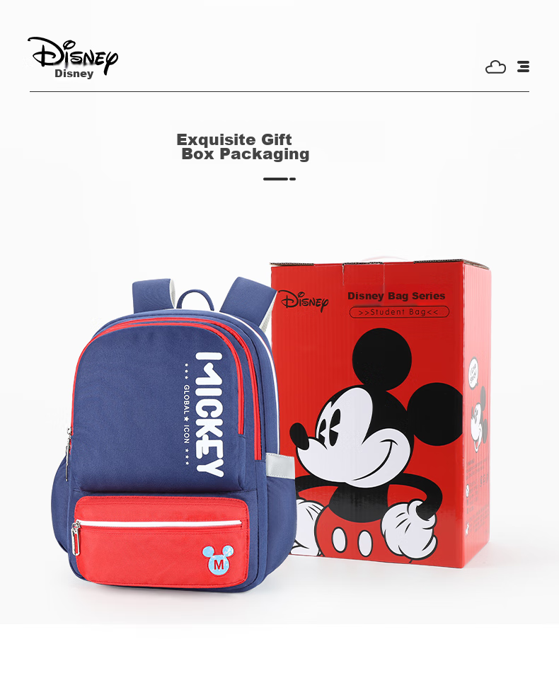 Disney Children's Backpack for Primary School Students, Mickey Mouse Design for Grades 1-3, Boys And Girls Double Shoulder Gift Backpack SM11953 Navy Blue 8