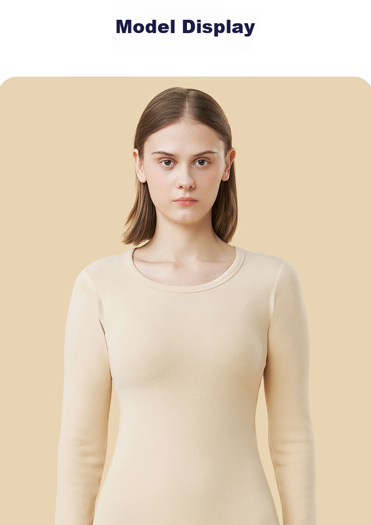 Bejirog Women's Thermal Underwear Set with Fleece Lining, Thickened Base Layer for Cold Weather, Suitable for -40°C in Northeast China, Cold-Resistant Autumn Top And Bottom 28