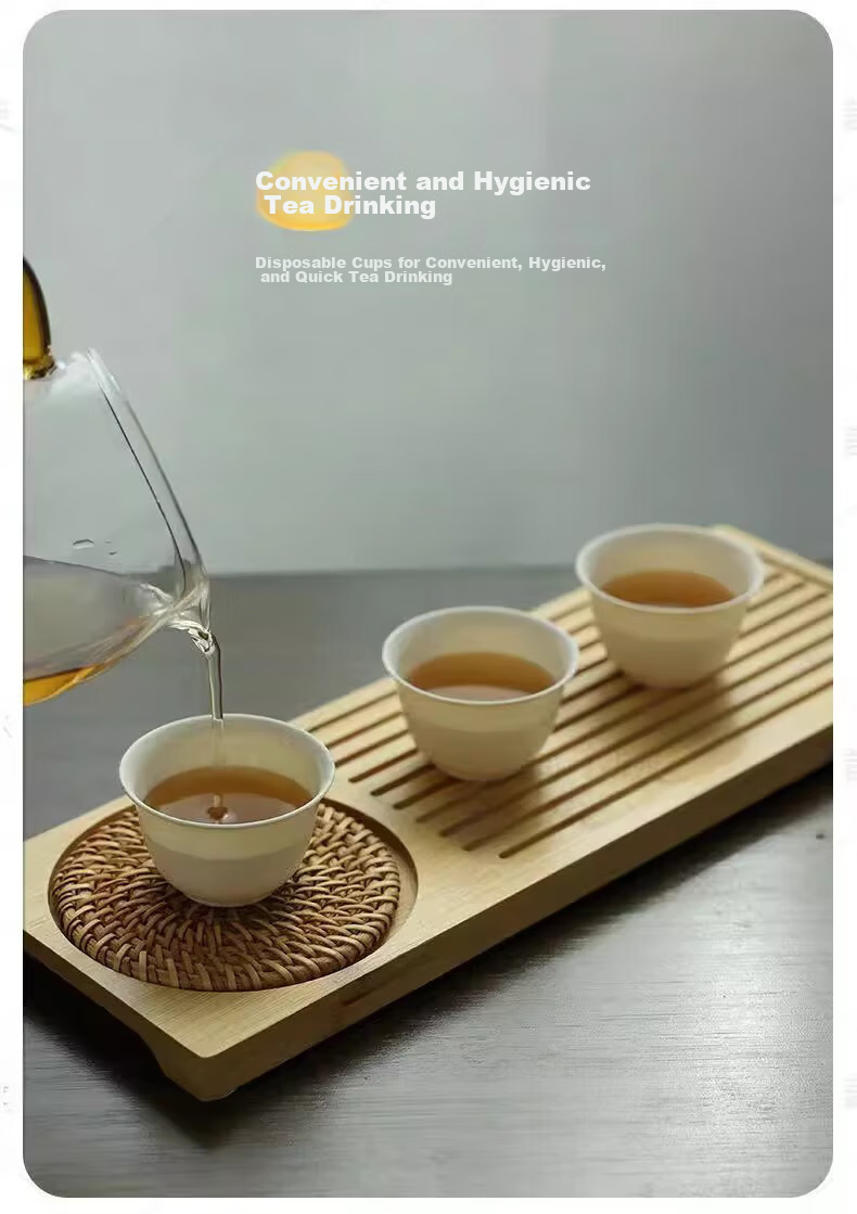 Xiduomi Disposable Tea Cups, Kung Fu Tea Set, Rice Husk Cups, Kung Fu Tea Ceremony Small Cups And Bowls, High-End Heat-Resistant, with Premium Storage Rack 10