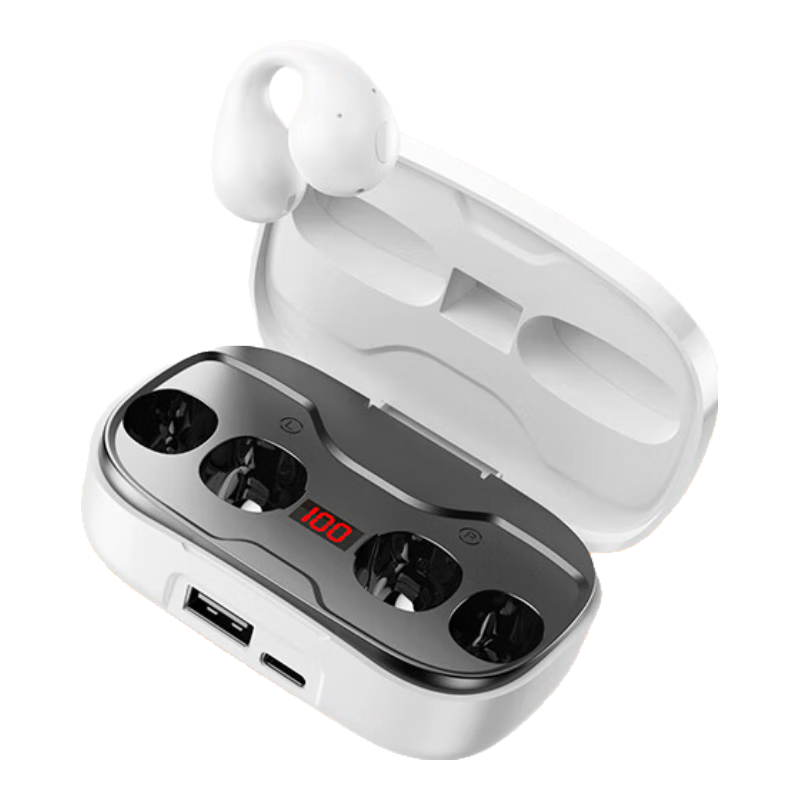 Chuang [2025 Latest Model | Flagship Top Configuration] Bone Conduction Bluetooth Headphones Clip-On Style, Non-In, Long Battery Life, High Capacity, Sports Running, High-Quality Sound, Call Functio