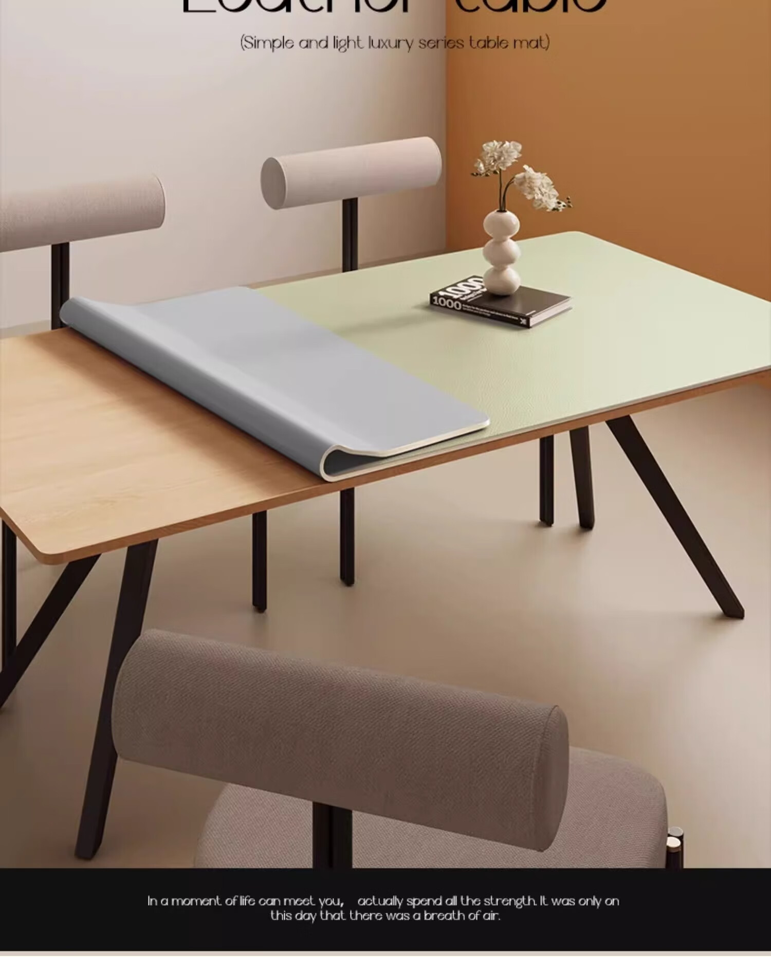Yinshang Silicone Dining Table Mat, Waterproof And Oil-Proof, Washable, High-End Tablecloth, Heat-Resistant, Pure Color Coffee Table Surface Protection Pad 18