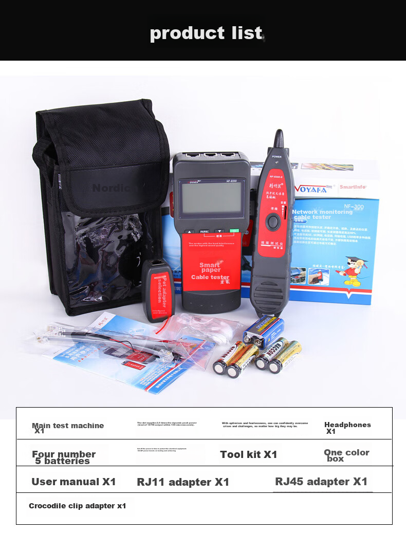 Jingmingshu NF-8200 Cable Tester, Wire Tracker, Line Finder, Cable Locator, Network Tester, Cable Tracer, Line Tracker, Military Line Finder 13