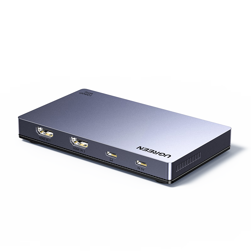 UGREEN HDMI Dual Video Capture Card 4K HD Input Multi-Channel Dual-Site Live Streaming Compatible with Sony Cameras Switch/PS5 Smartphones Computers Game Recording 35867