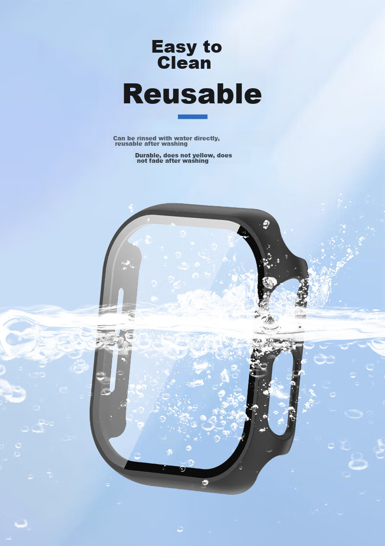 KMaxAI Compatible with Apple Watch S11 Protective Case, Tempered Glass Screen Protector, Integrated Case And Film for Apple Watch S10, IWatch S11 Protective Cover, 46mm, Black 11
