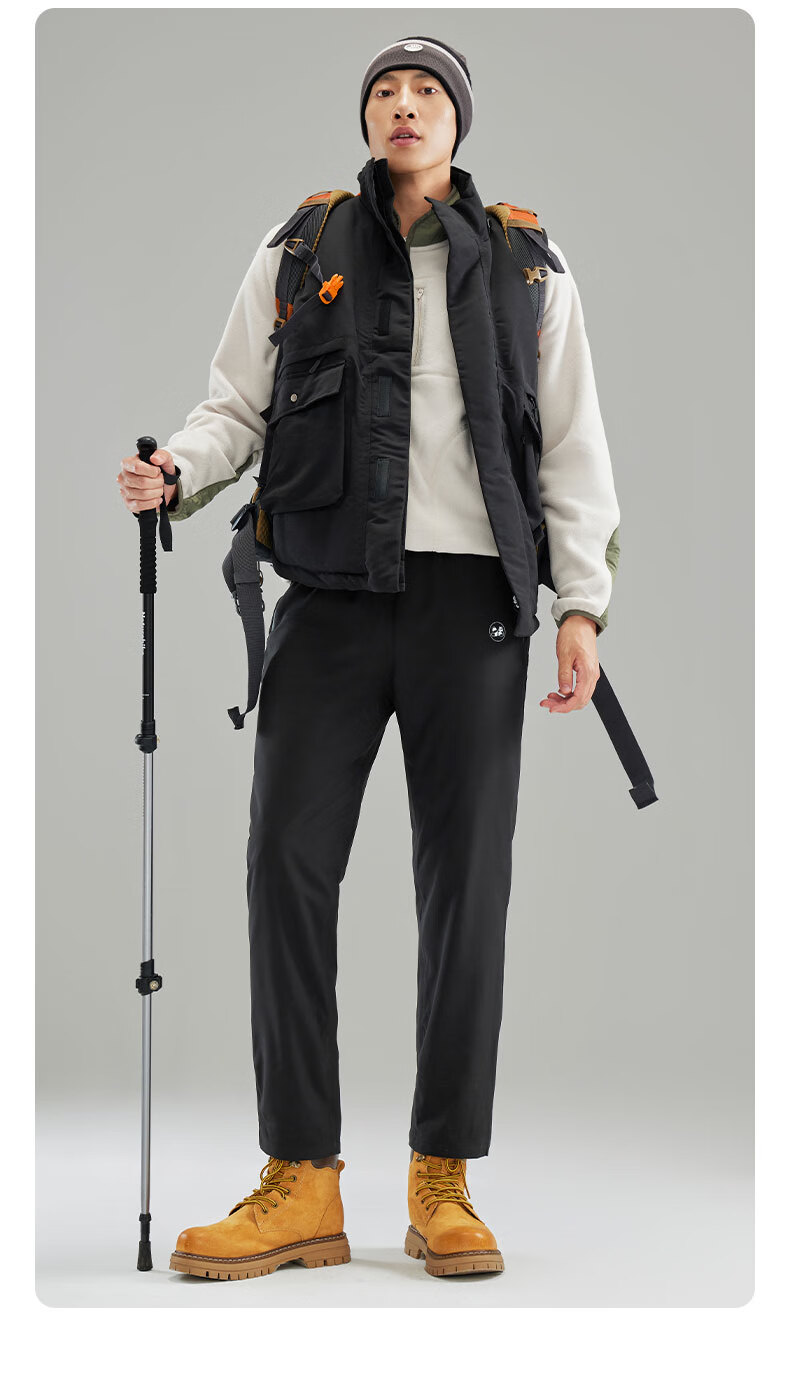Xiongmaoxiangban Soft Shell Fleece-Lined Pants for Men And Women, Thickened Winter Outdoor Windproof Waterproof Three-In American-Style Hiking Trousers 2