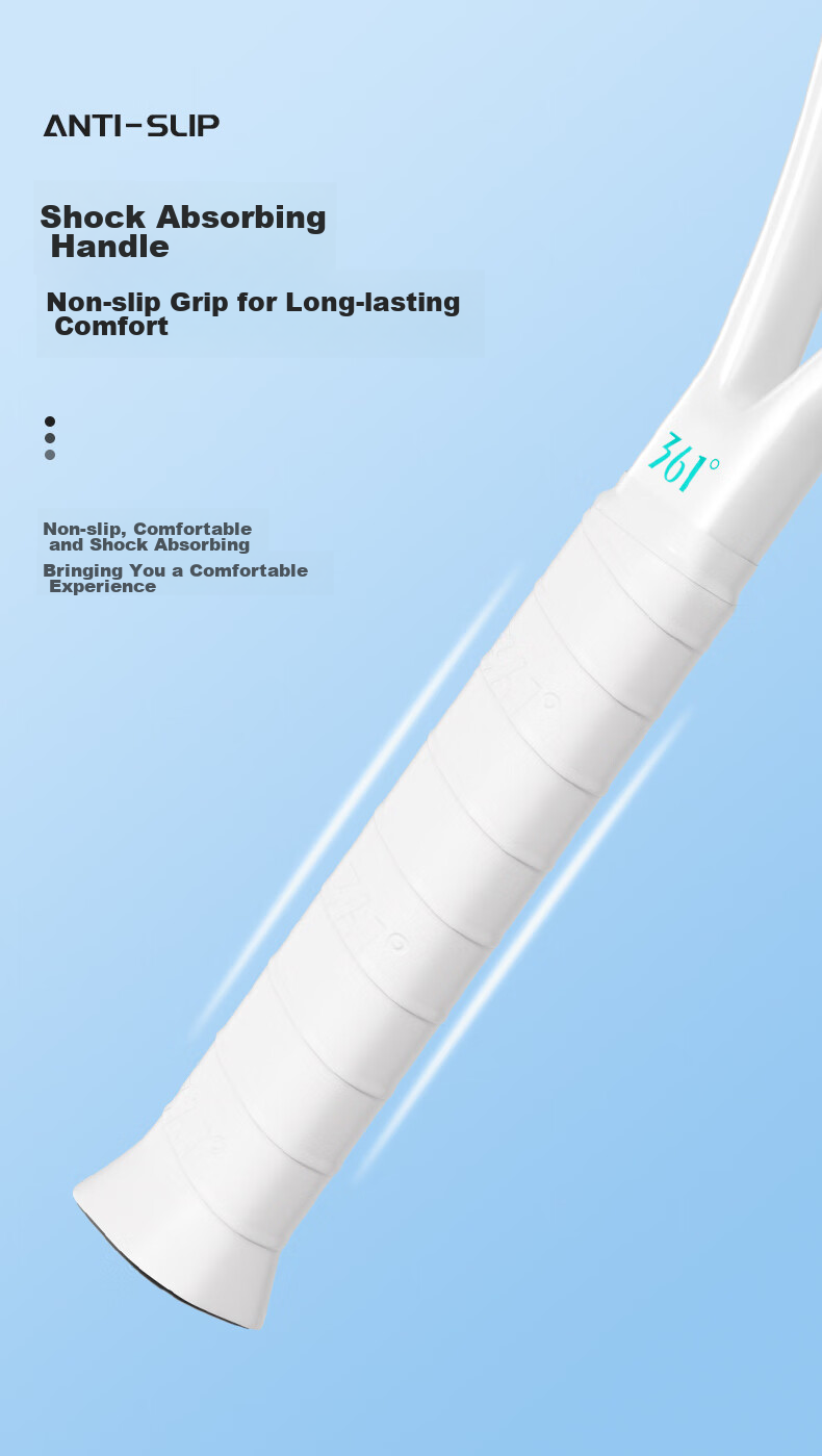 361° Tennis Racket for Men And Women Beginners, Professional Carbon Composite Single Racket with String, Rebound Training Set 7