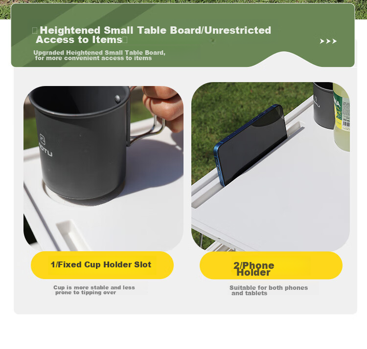 YUECAR Trunk Storage Box, Outdoor Camping Folding Organizer Box, Car Trunk Storage Container with Wooden Lid - Medium Size 3