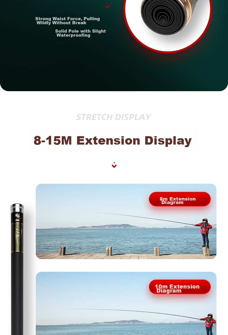 GW Hainian Lake Reservoir Long Rod, 9 Meters Fishing Rod, Ultra-Light And Ultra-Hard Carbon Fiber Platform Fishing Rod, Long Section Groundbait Rod, Hand Rod Fishing Rod 15