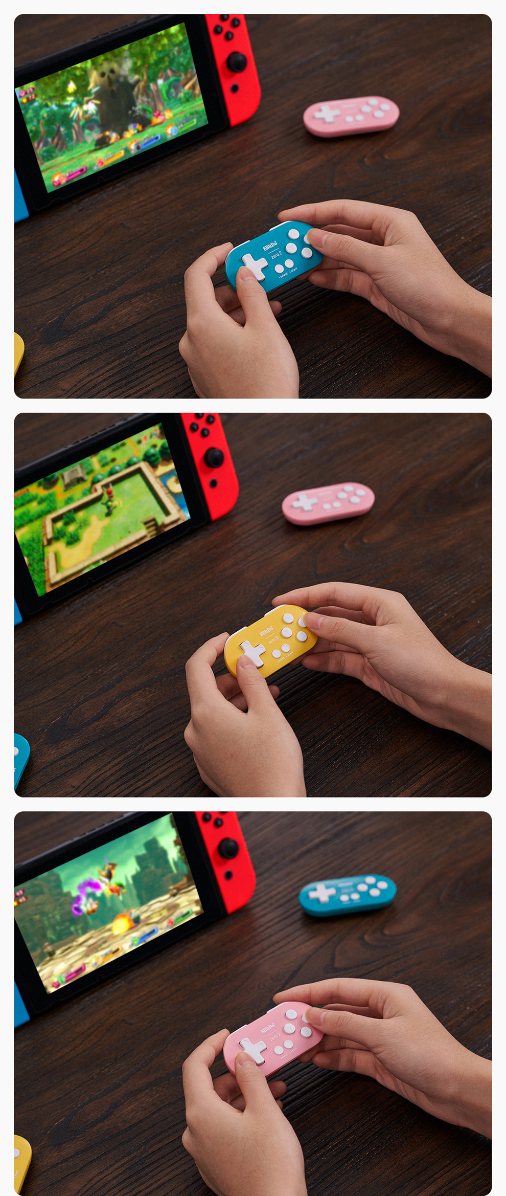 8BitDo Zero2 Mini Game Controller, Anki Shortcut Tool, Drawing Shortcut Assistant, Wireless Mobile Switch Game Console Steam, Cherry Blossom Pink 11