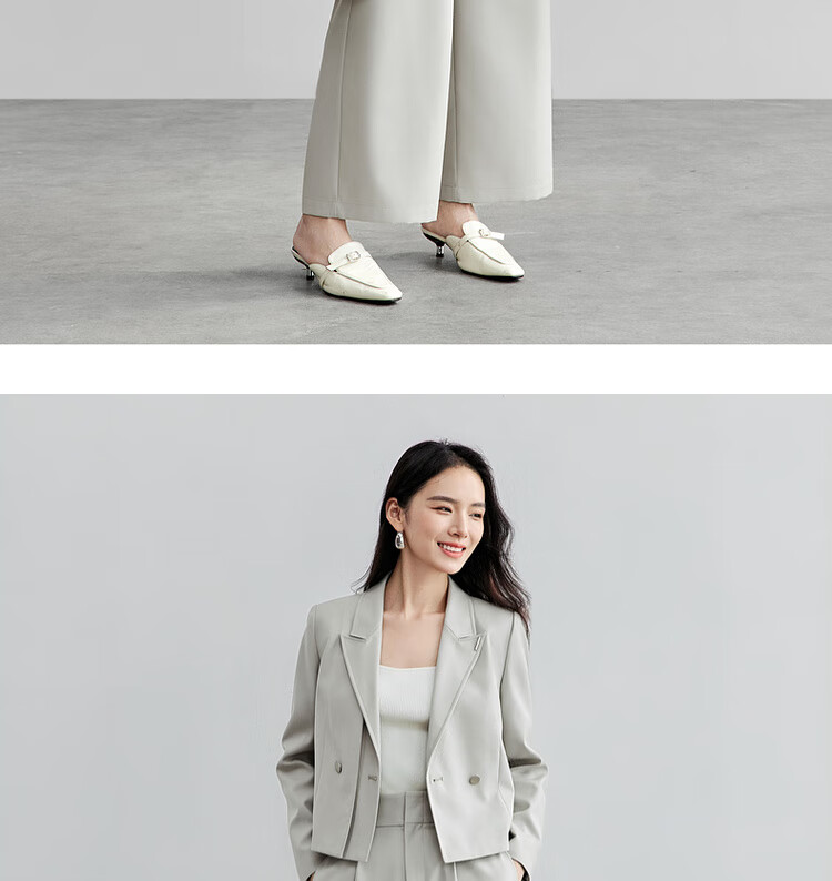 Sentubila Professional Interview Suit Set for Women, Spring And Autumn Style, Formal Wear with High-End Feel, Complete Outfit Including Blazer And Pants, Black, Size L 8