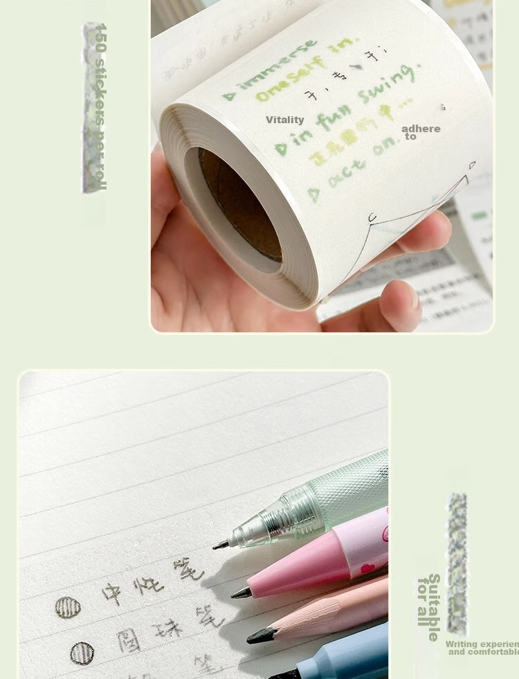 Sannianerban Transparent Pearl Sticky Notes, 50 Sheets/book, Student Stationery, Memo Pads, Label Stickers, Office Supplies, Large/Medium/Small Sizes, 3 Books Per Pack 10