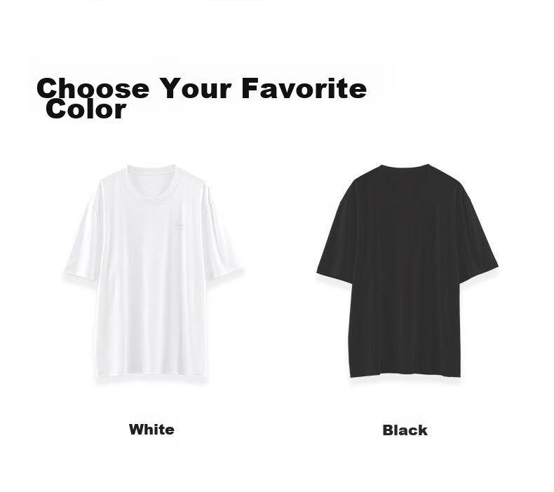 MiiOW Unisex T-Shirt, Liquid Ammonia Pure Cotton, White Short-Sleeve Round Neck, Thin Casual Sporty Base Layer 20