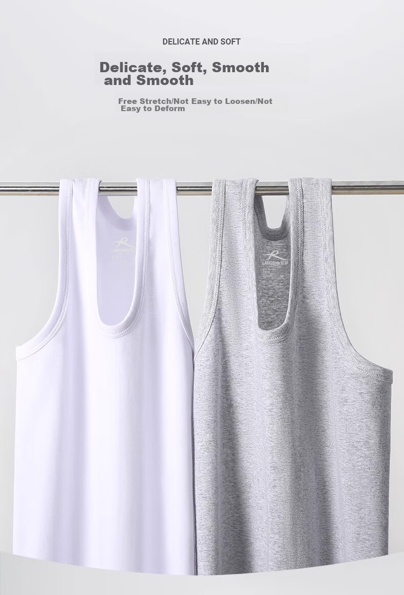 LangSha Pure Cotton Tank Top for Men, Summer Lightweight Sleeveless Casual Sports Sweat-Wicking Breathable Undershirt 3