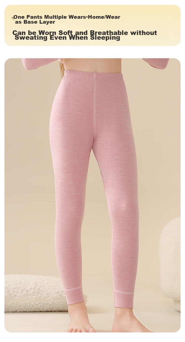LangSha [Double-Sided Brushed] Children's Thermal Pants, Girls' Autumn Trousers, for Older Kids And Teens, Home Cotton-Padded Pants, School Uniform Essential 10