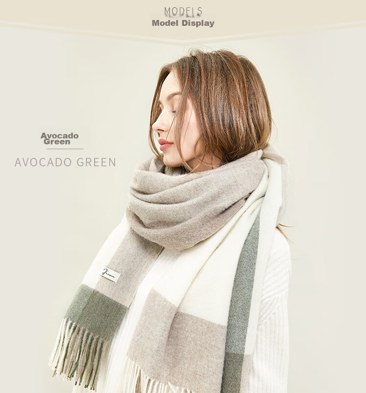 JIUMU Pure Wool Scarf for Women, Autumn And Winter Neck Warmer, Ladies' Warm Shawl, Gift for Women on National Day Or Birthday, Gift Box Packaging 7