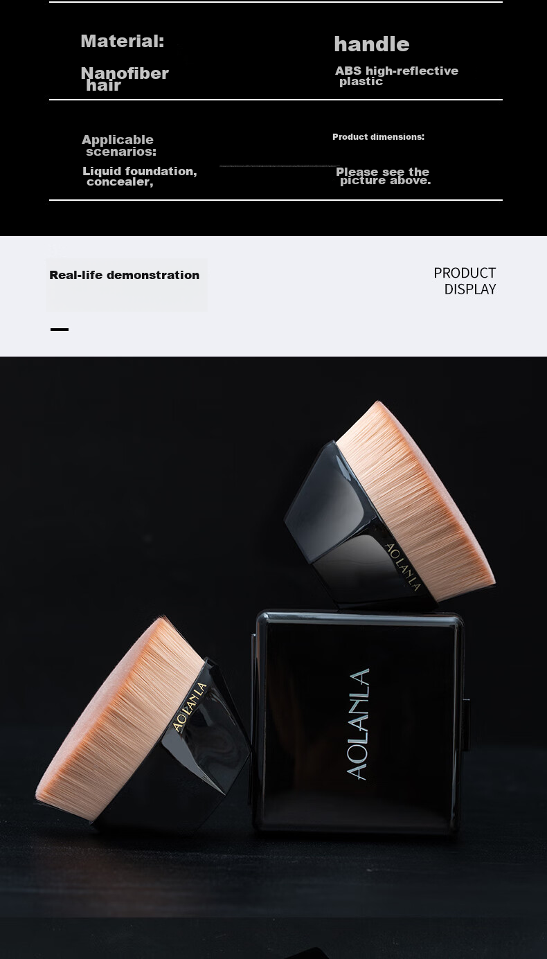 AOLANLA Portable Powder Brush No. 124, Loose Powder Blush Setting Brush, Soft And Skin-Friendly, Multifunctional Makeup Brush, Single Piece with Brush Case 12