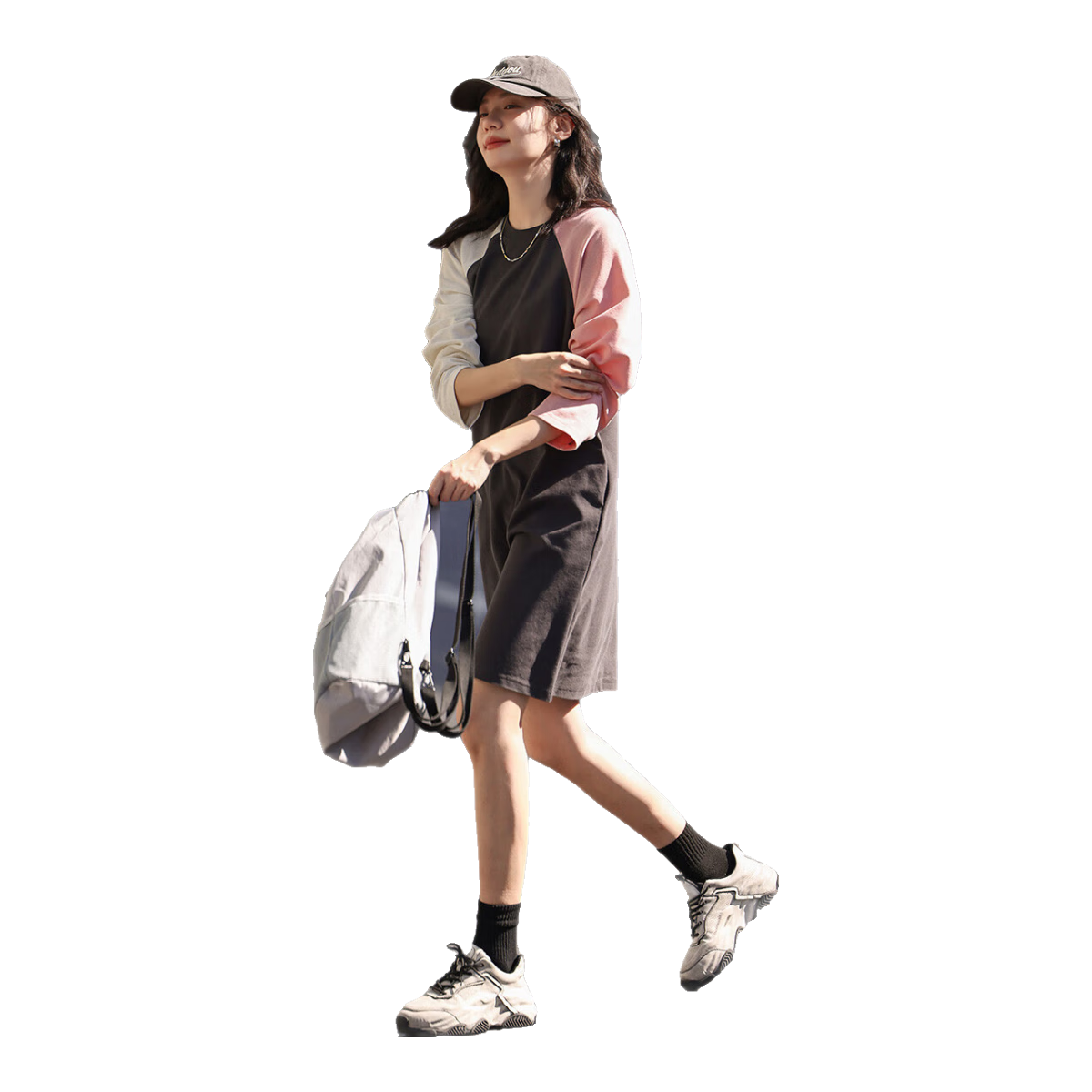 Dme [Modern Academic Style Sweatshirt Dress] Youthful, Age-Reducing, Light Sporty Style, Slimming, Fashionable Dress