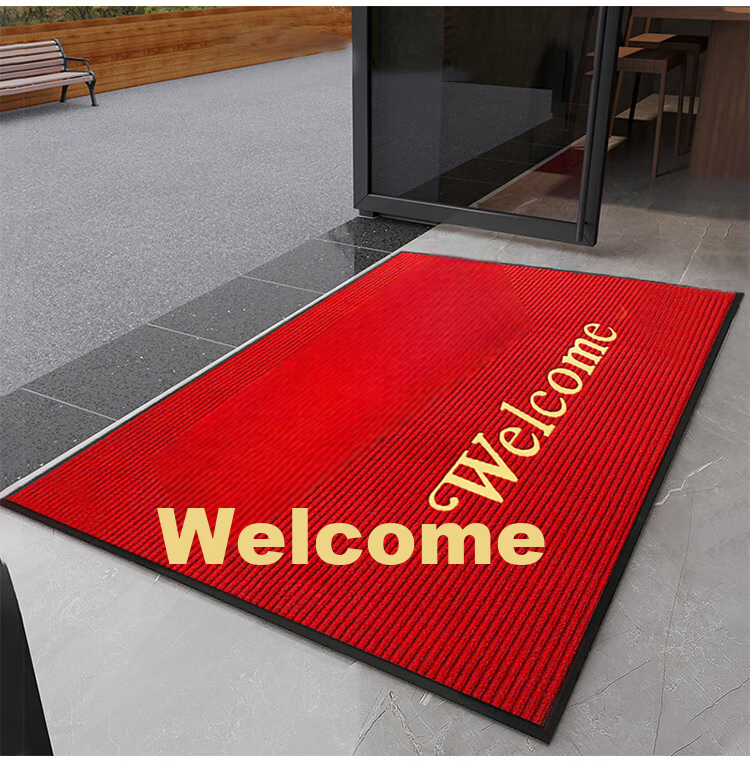 DIYIN Non-Slip Mat, Entrance Door Mat, Waterproof And Absorbent Floor Mat, Welcome Dust-Removing Doormat, Double Striped Gray without Text, 60*90cm 11