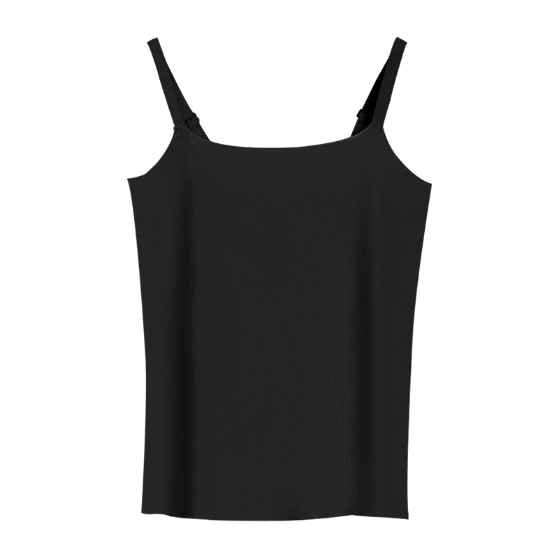 Hodo Women's Summer Ice Silk Seamless Camisole Tank Top with Adjustable Straps, Cool And Soft Inner Layer, Elegant Black 165