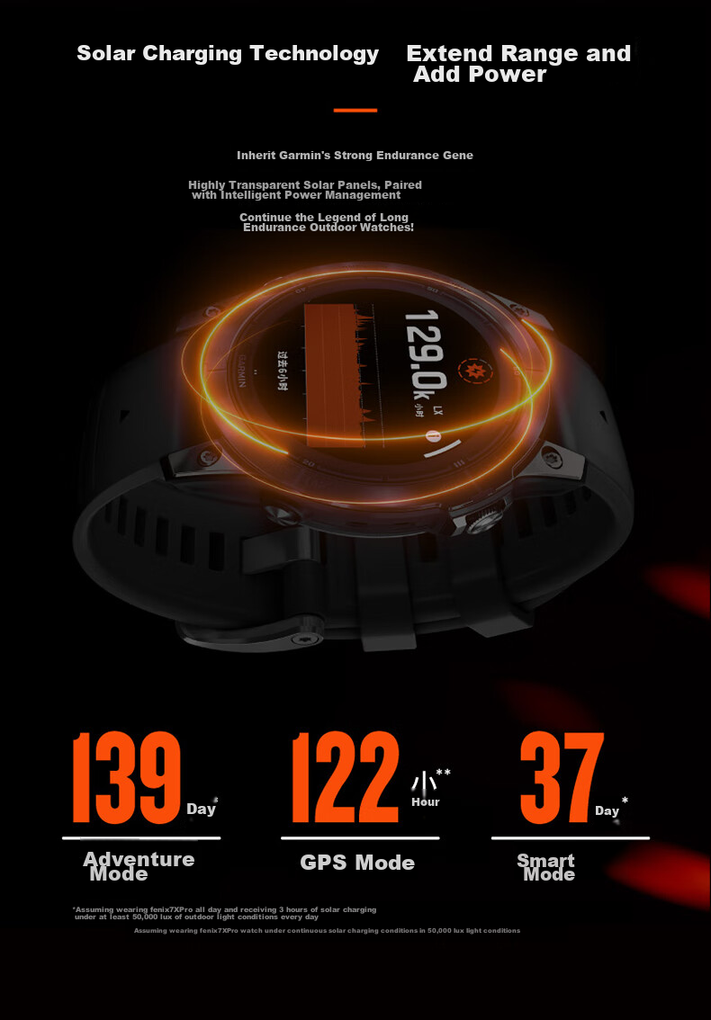 GARMIN Fenix7X Pro Solar-Powered Smartwatch for Ultimate Frisbee, Golf, Ice Hockey, Rugby, And Rafting - Flagship Editio 3