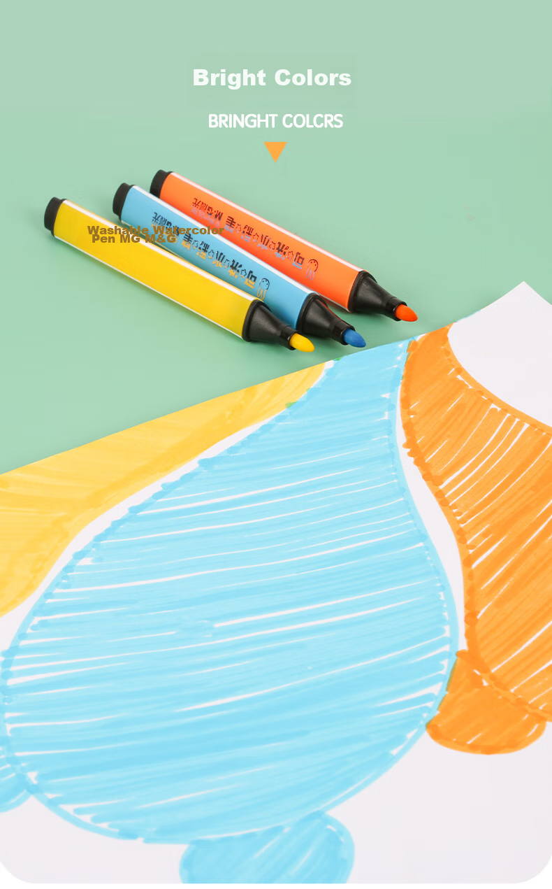 M&G 36-Color Washable Watercolor Markers, Children's Triangular Handle Drawing Pens, Student Stationery Art Painting Brush Set ACP901AV-1 Box Watercolor Markers 3