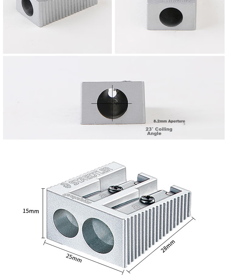 STAEDTLER Pencil Sharpener, All-Steel Rotary Sharpener, Student And Children's Drawing Sketch Art Colored Pencil Tool, Back-To Essential, Single Hole 51010 3