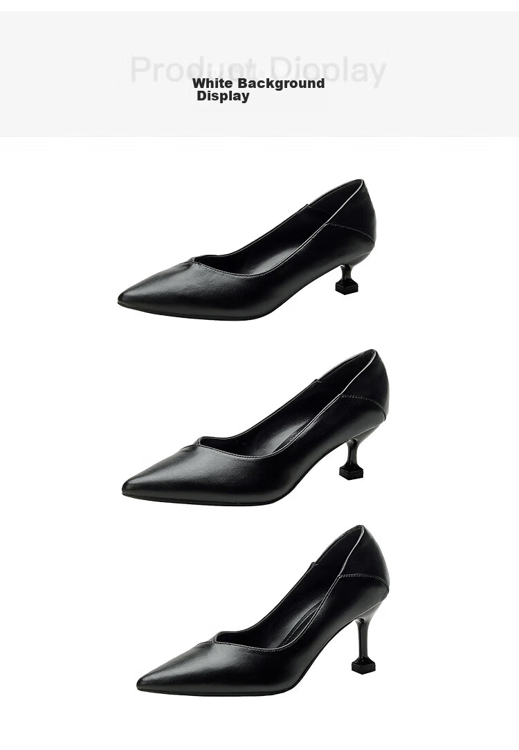 CARTELO Pointed High Heels for Women, Black Commuter Leather Shoes, KCC-357 Black (3cm), Size 38 18