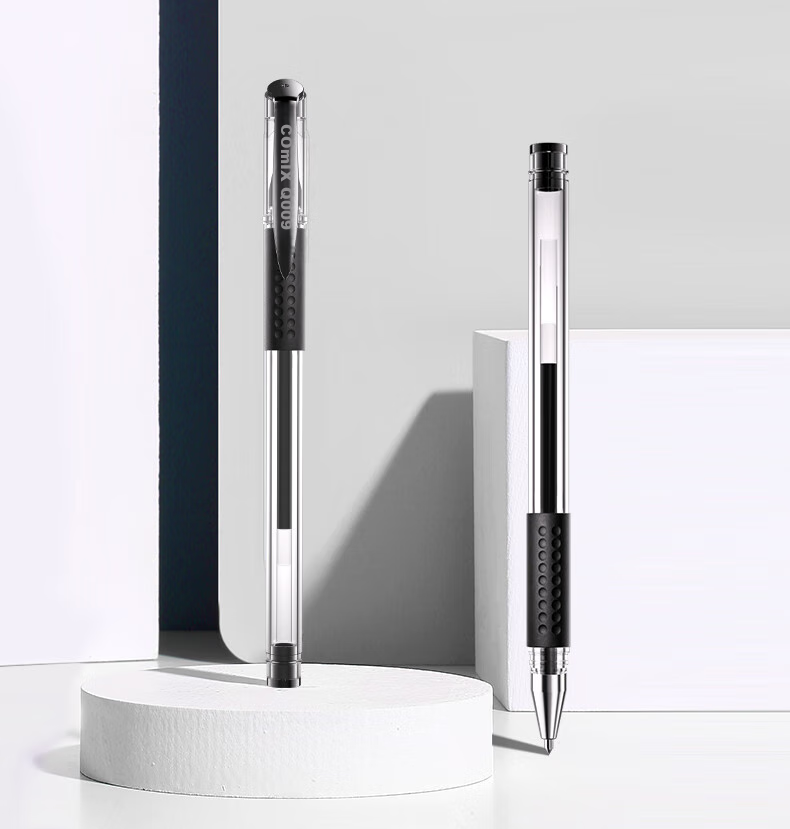 COMIX Black Full Needle Tube Pen, Gel Pen, Signing Pen, Water-Based Pen, 0.38mm, Writing Tool, 12 Pcs/box, GP038 14