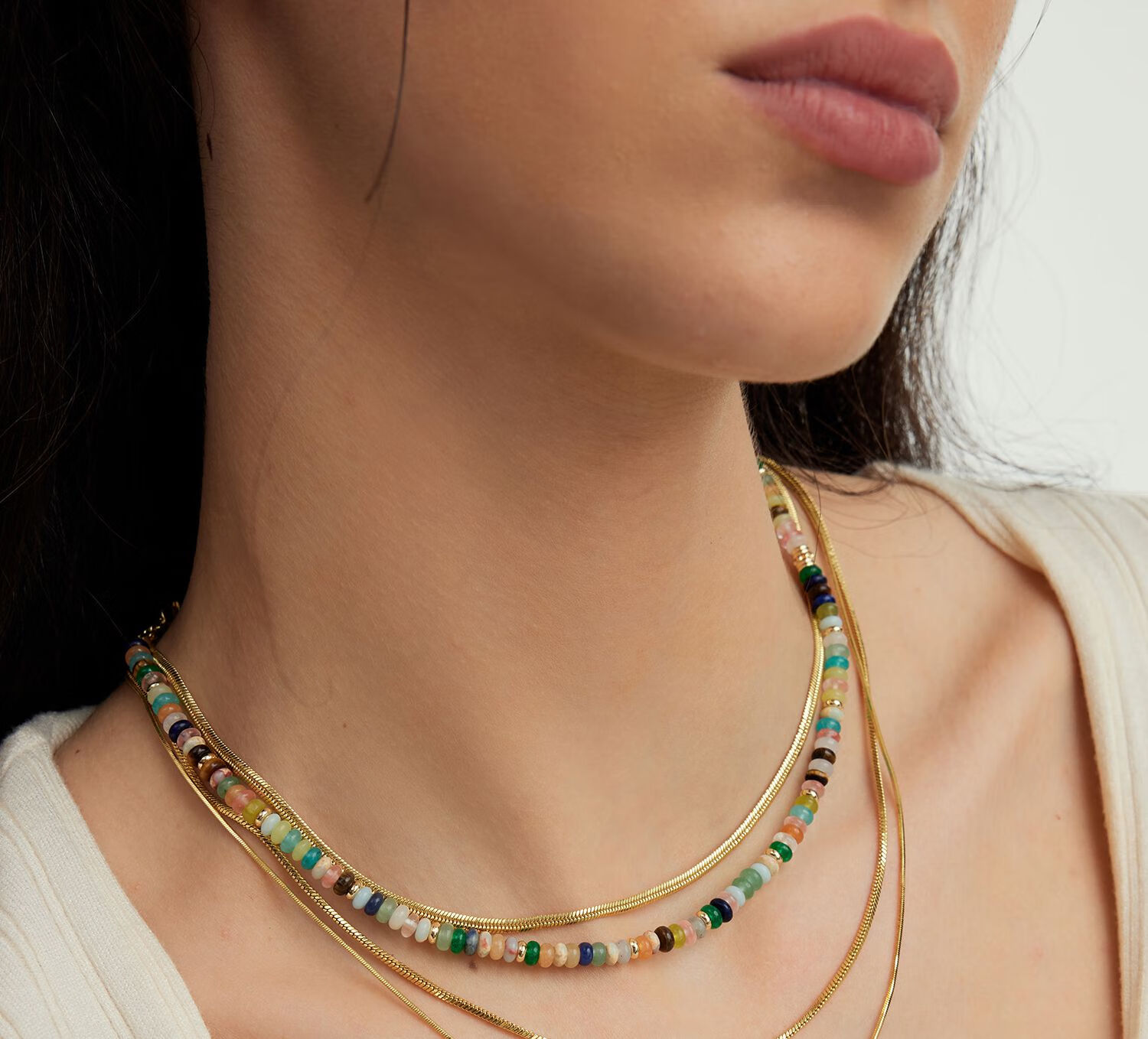 Arsis [Celebrity Style] Secret Garden Rainbow Guardian Beaded Necklace, Fashionable Women's Necklace, Birthday Gift for Girlfriend 1