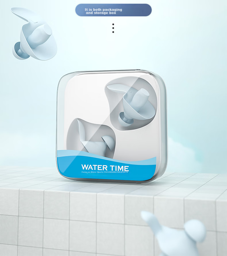 WATERTIME / Shuichuan Swimming Earplugs Waterproof Professional Children And Adults Anti-Inflammatory Diving Anti-Ingress Device Swimming Equipment Blue 8